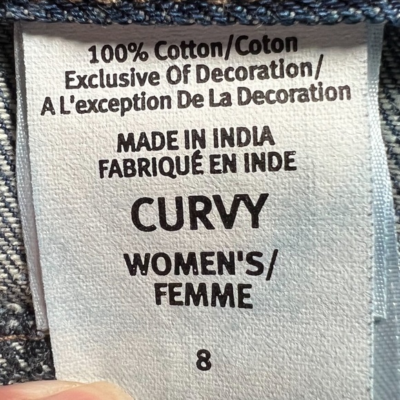 Eddie Bauer Curvy Bermuda Jean Shorts Sz. 8 - Picture 8 of 9